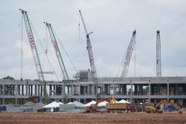 A Data center building is seen under construction in Sedenak Tech Park in Johor state of Malaysia, Friday, Sept. 27, 2024. (AP Photo/Vincent Thian)